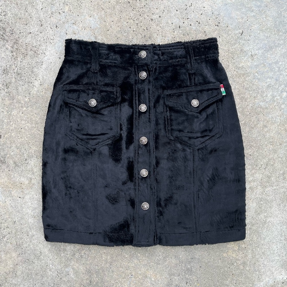 Vintage Moschino Velvet Mini Skirt 8 Made in Italy S/XS